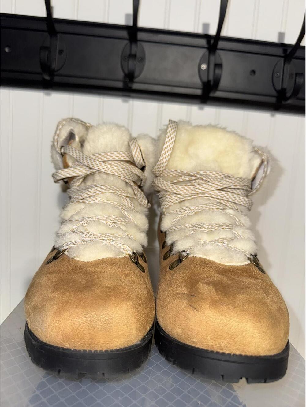 ComfortView Tan Suede Winter Boots with Shearling Lining
